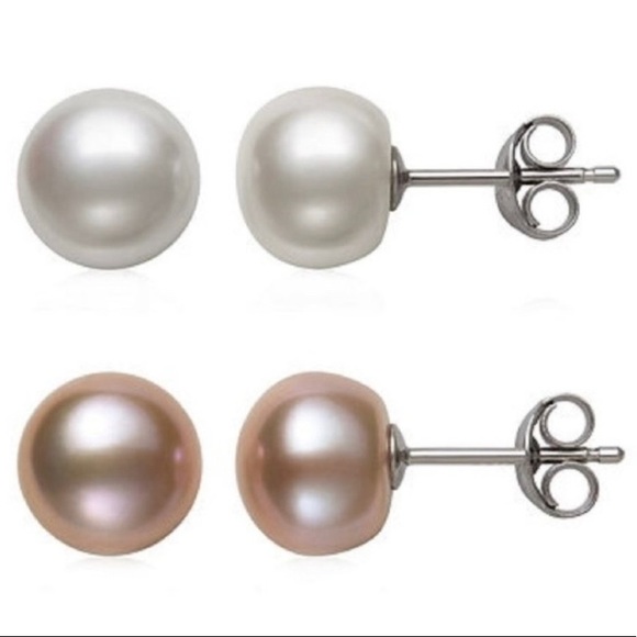 NWT Freshwater Pearl Earring Studs - Picture 2 of 4